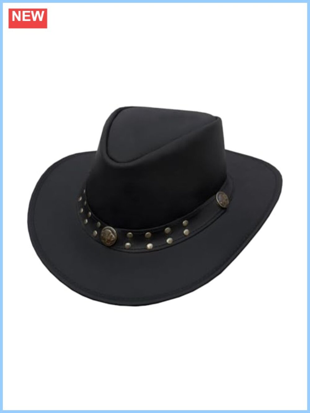Genuine Leather Cowboy Western Hat Deadman Top Hat Studded Steampunk Costume